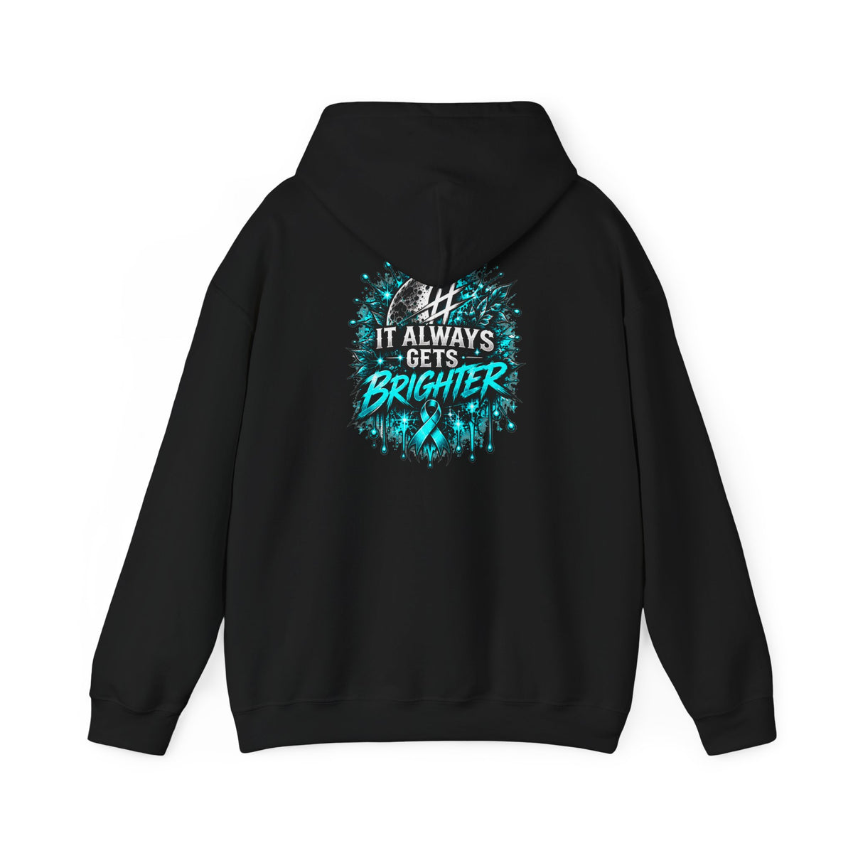 It Always Gets Brighter | Teal Moon Hoodie