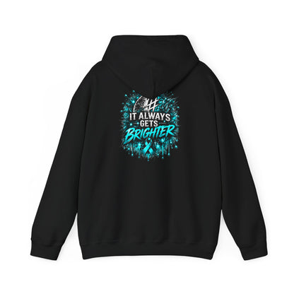 It Always Gets Brighter | Teal Moon Hoodie