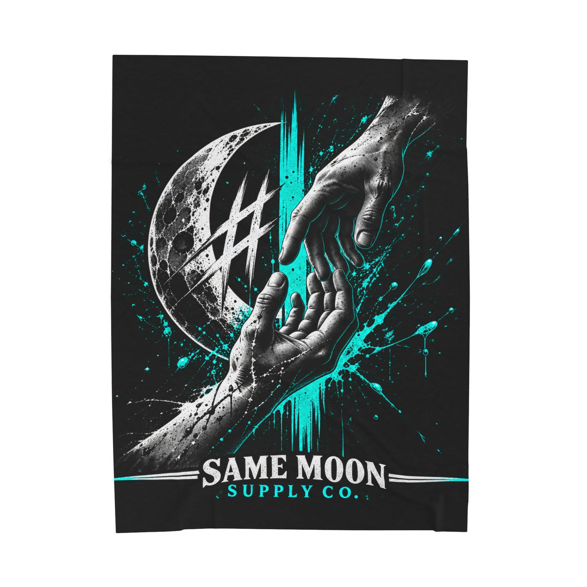 Same Moon Supply Reaching Hand Velveteen Blanket