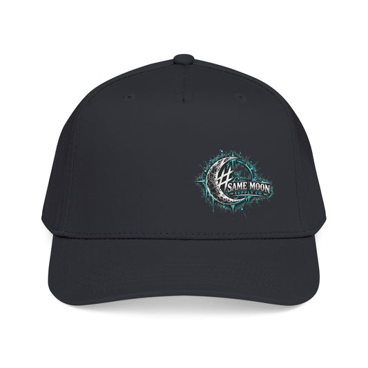 Same Moon Supply Teal Design Black Baseball Cap