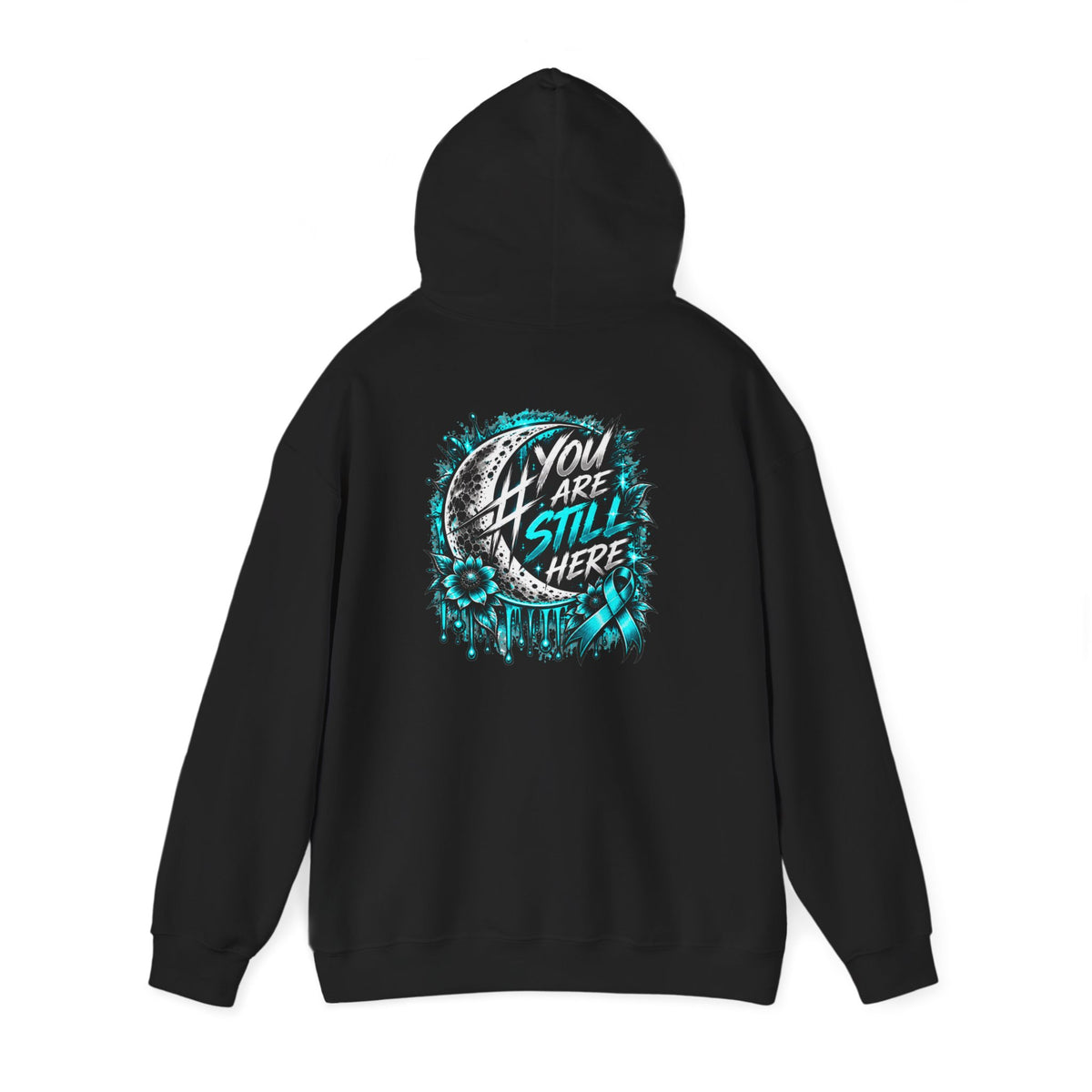 You Are Still Here | Teal Moon Hoodie