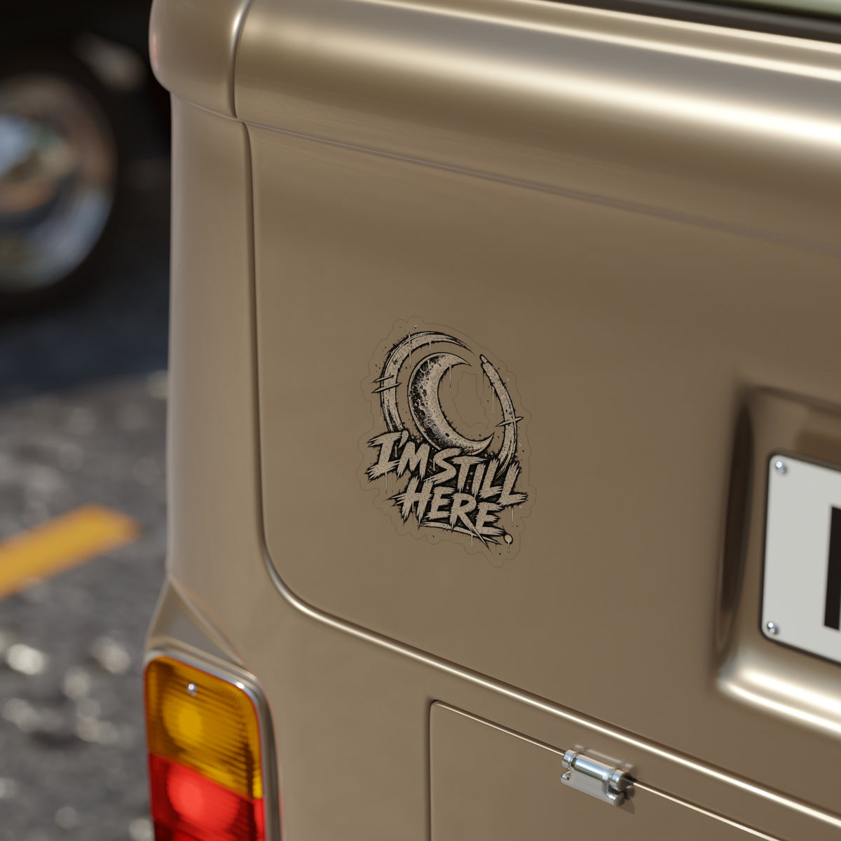I'm Still Here Moon Sticker — Die-Cut Transparent Outdoor Sticker