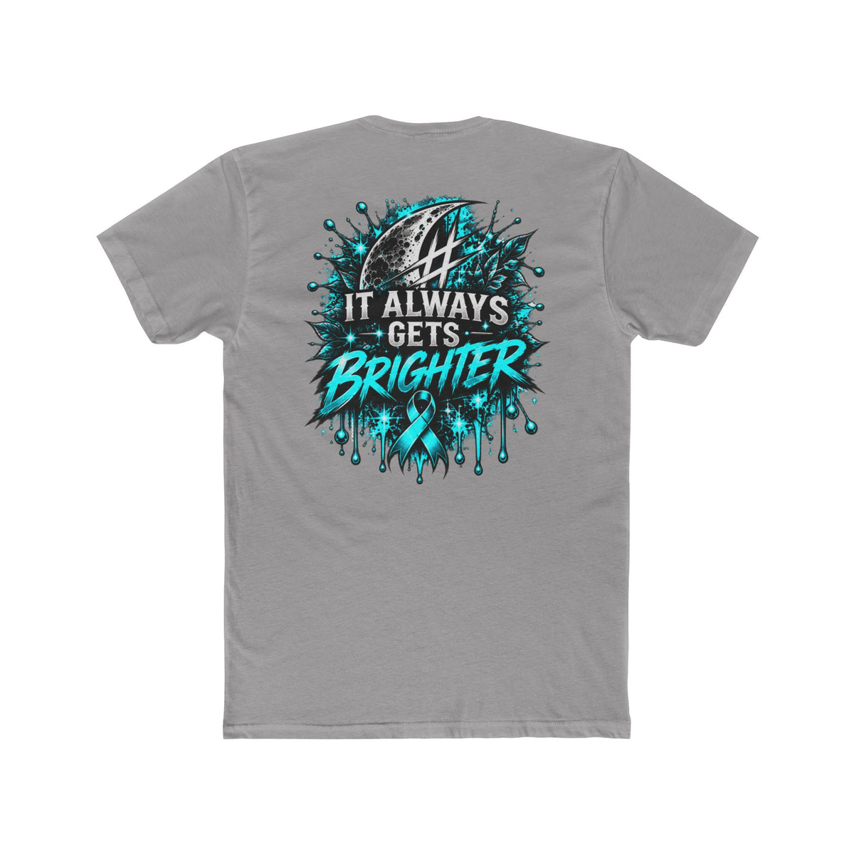 It Always Gets Brighter | Teal Moon Graphic T-Shirt