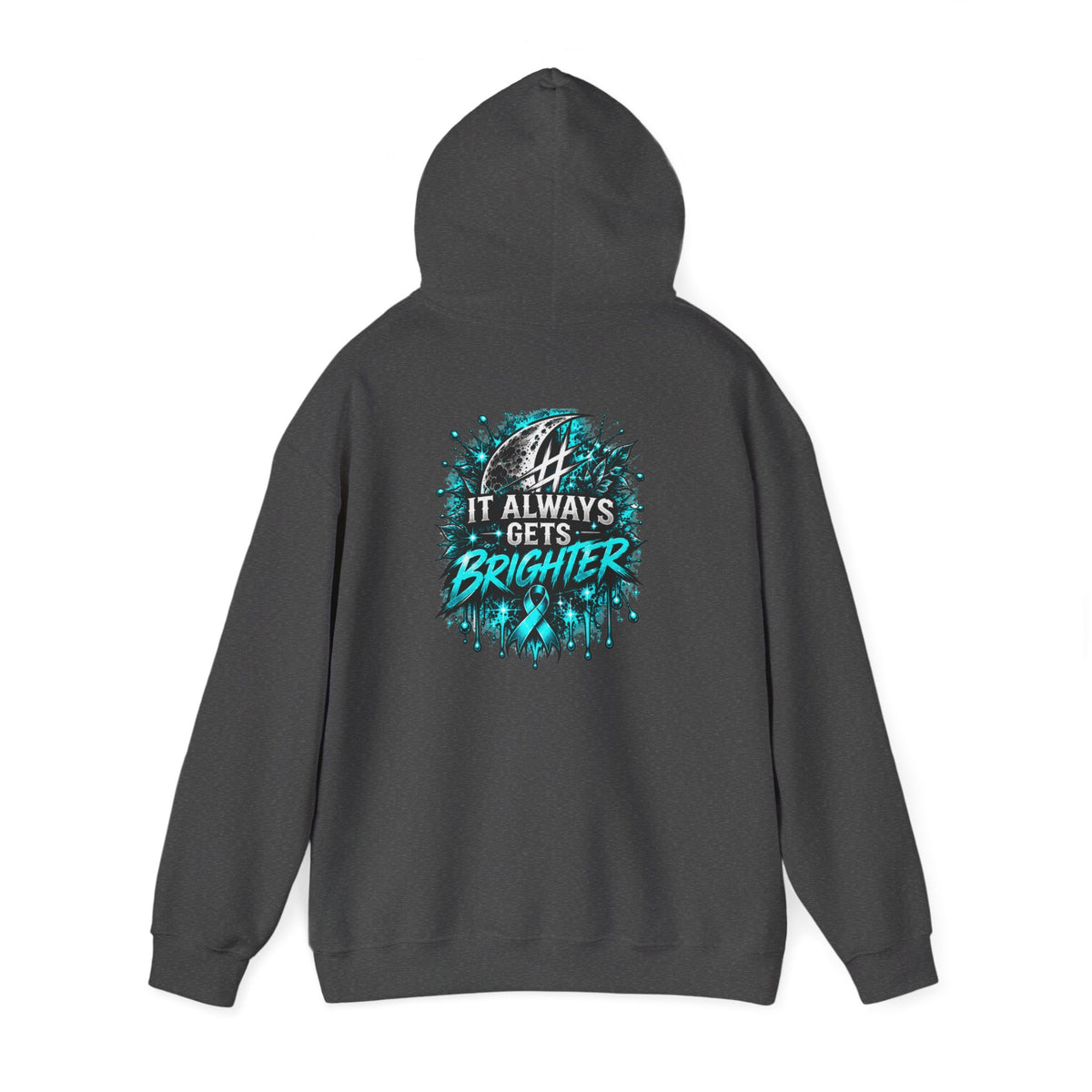 It Always Gets Brighter | Teal Moon Hoodie