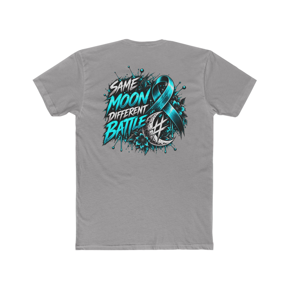 Same Moon, Different Battles | Teal Moon Graphic T-Shirt