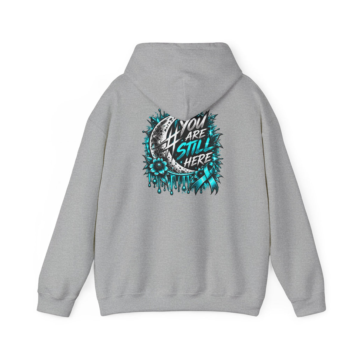 You Are Still Here | Teal Moon Hoodie