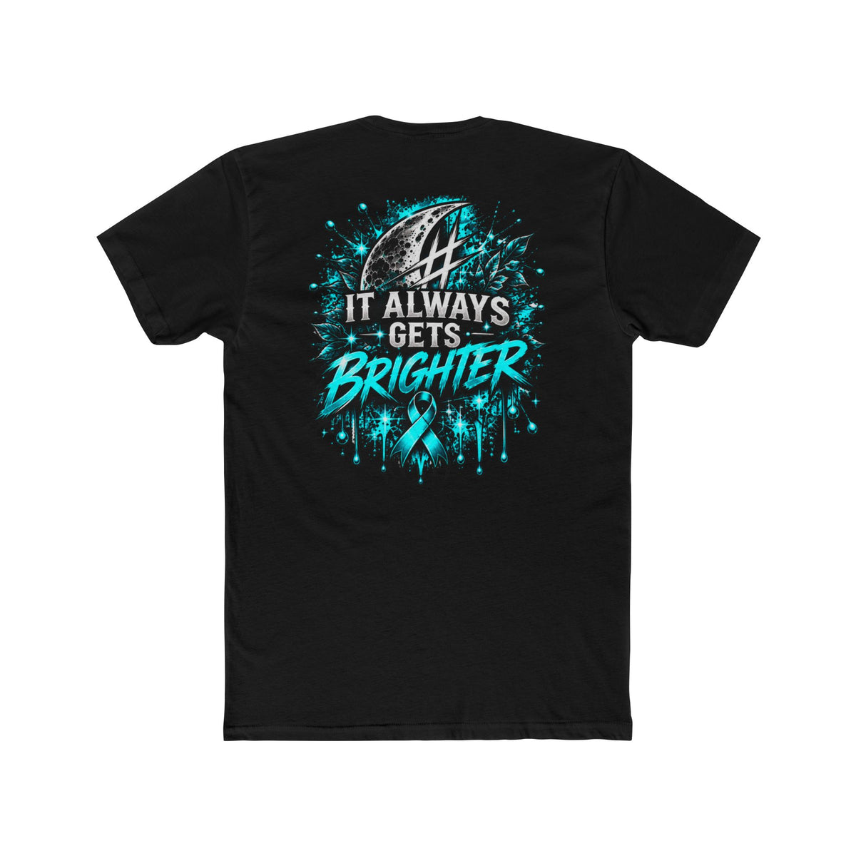It Always Gets Brighter | Teal Moon Graphic T-Shirt