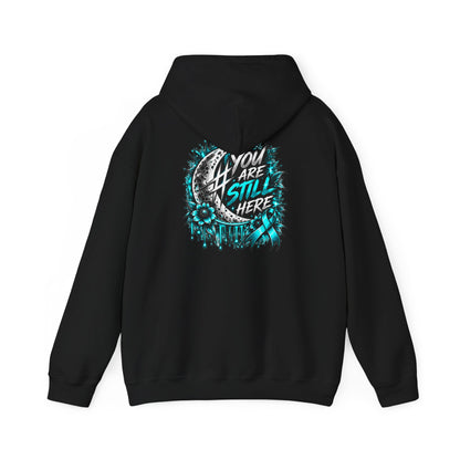 You Are Still Here | Teal Moon Hoodie