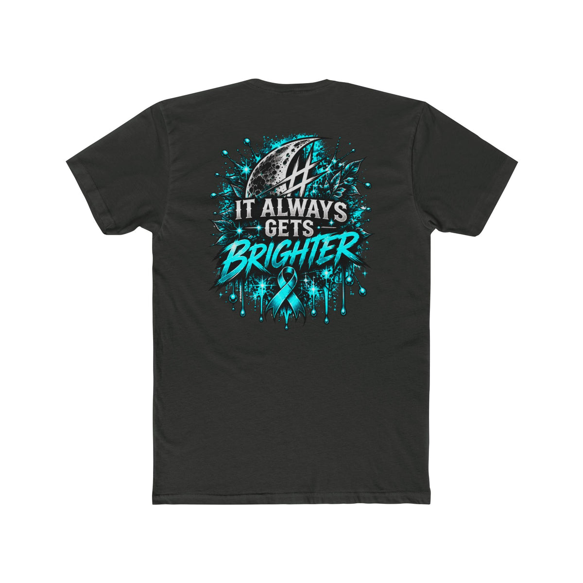 It Always Gets Brighter | Teal Moon Graphic T-Shirt