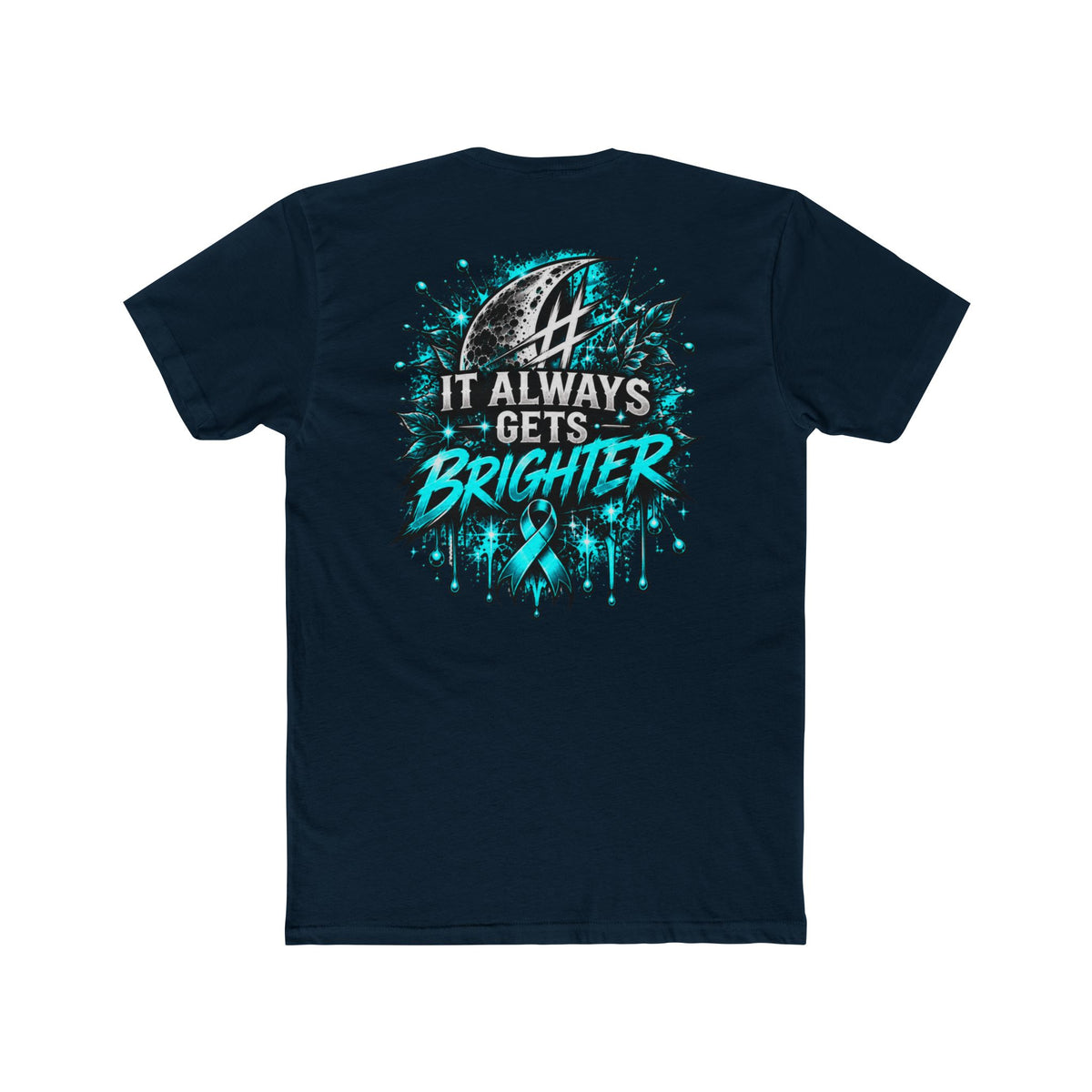 It Always Gets Brighter | Teal Moon Graphic T-Shirt