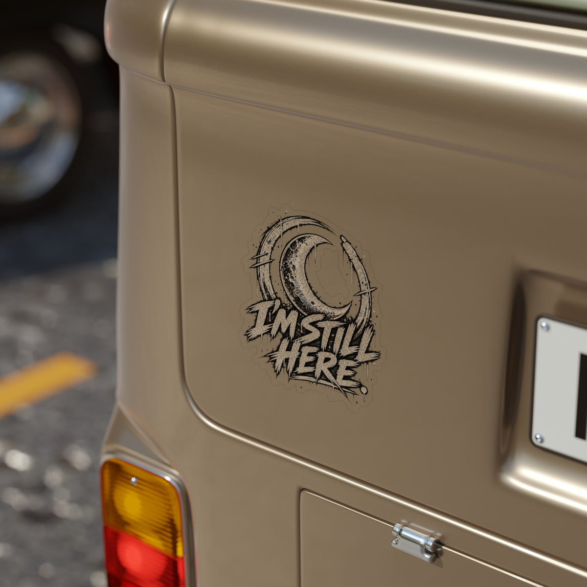 I'm Still Here Moon Sticker — Die-Cut Transparent Outdoor Sticker