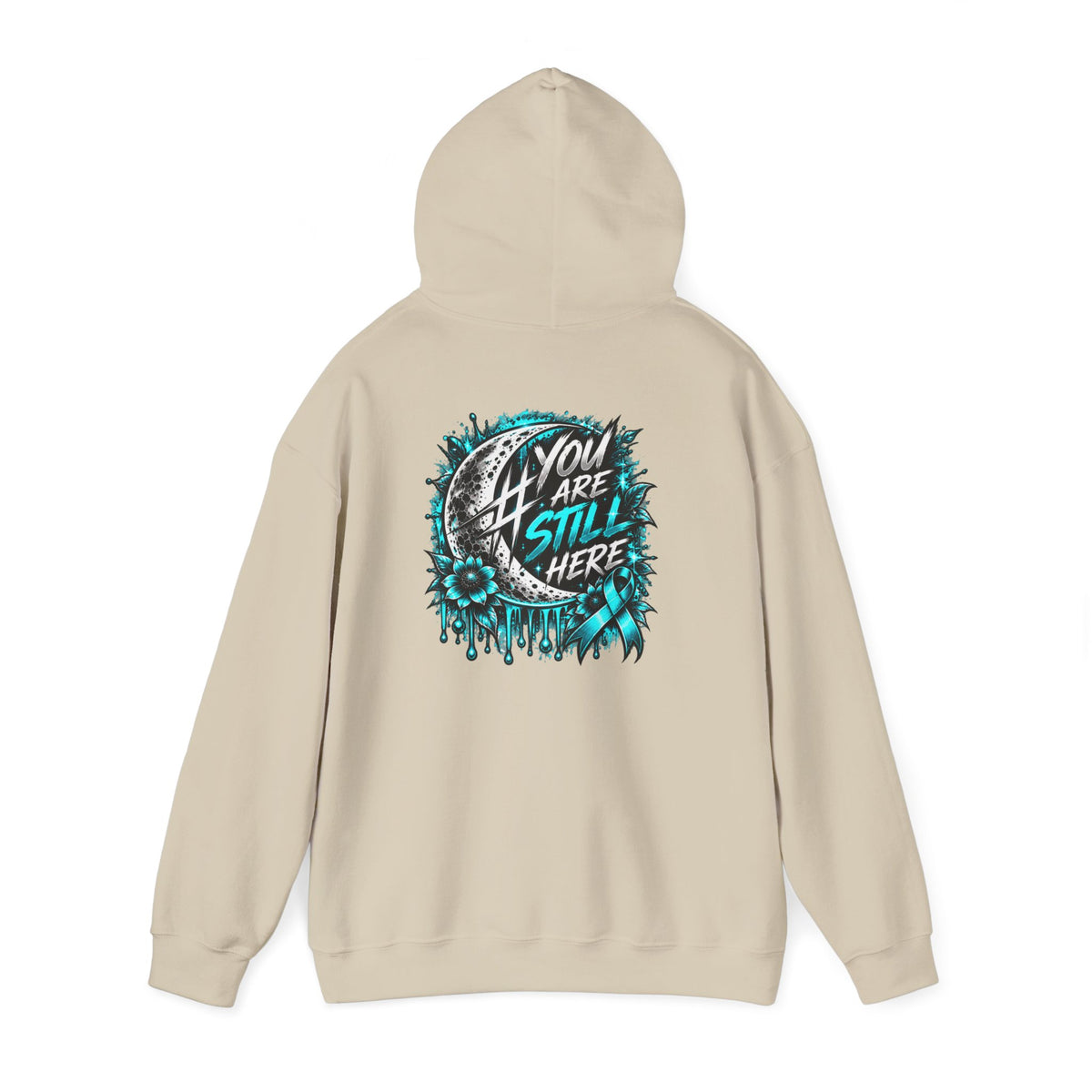 You Are Still Here | Teal Moon Hoodie