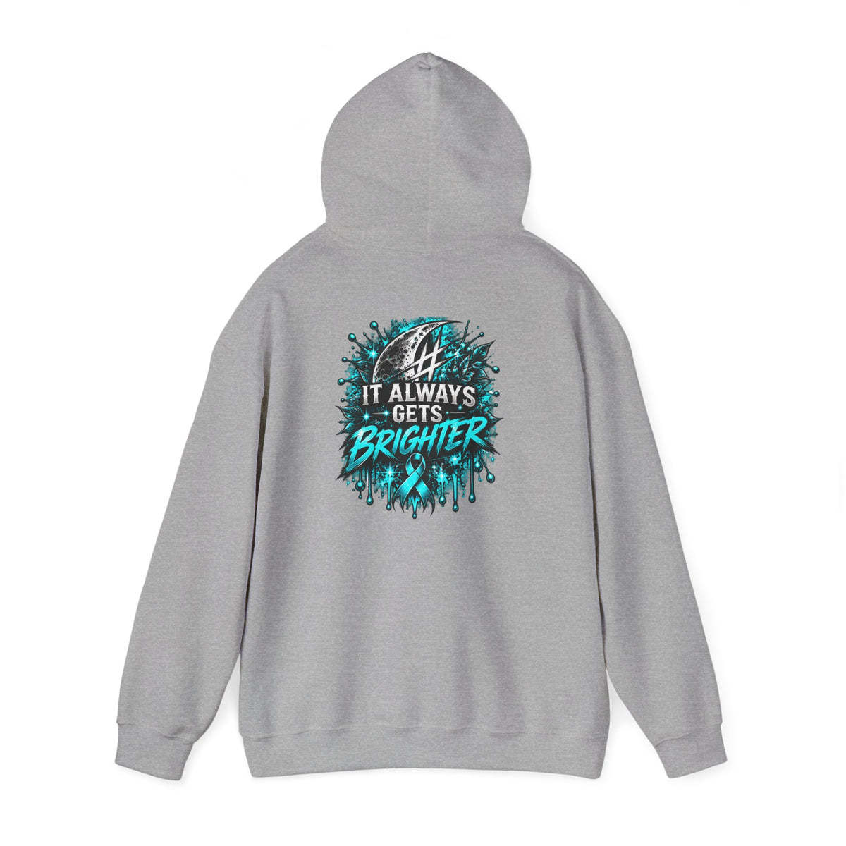 It Always Gets Brighter | Teal Moon Hoodie