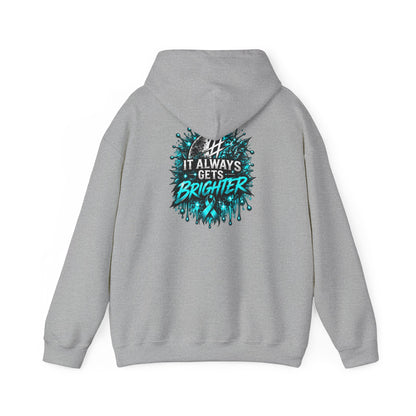 It Always Gets Brighter | Teal Moon Hoodie