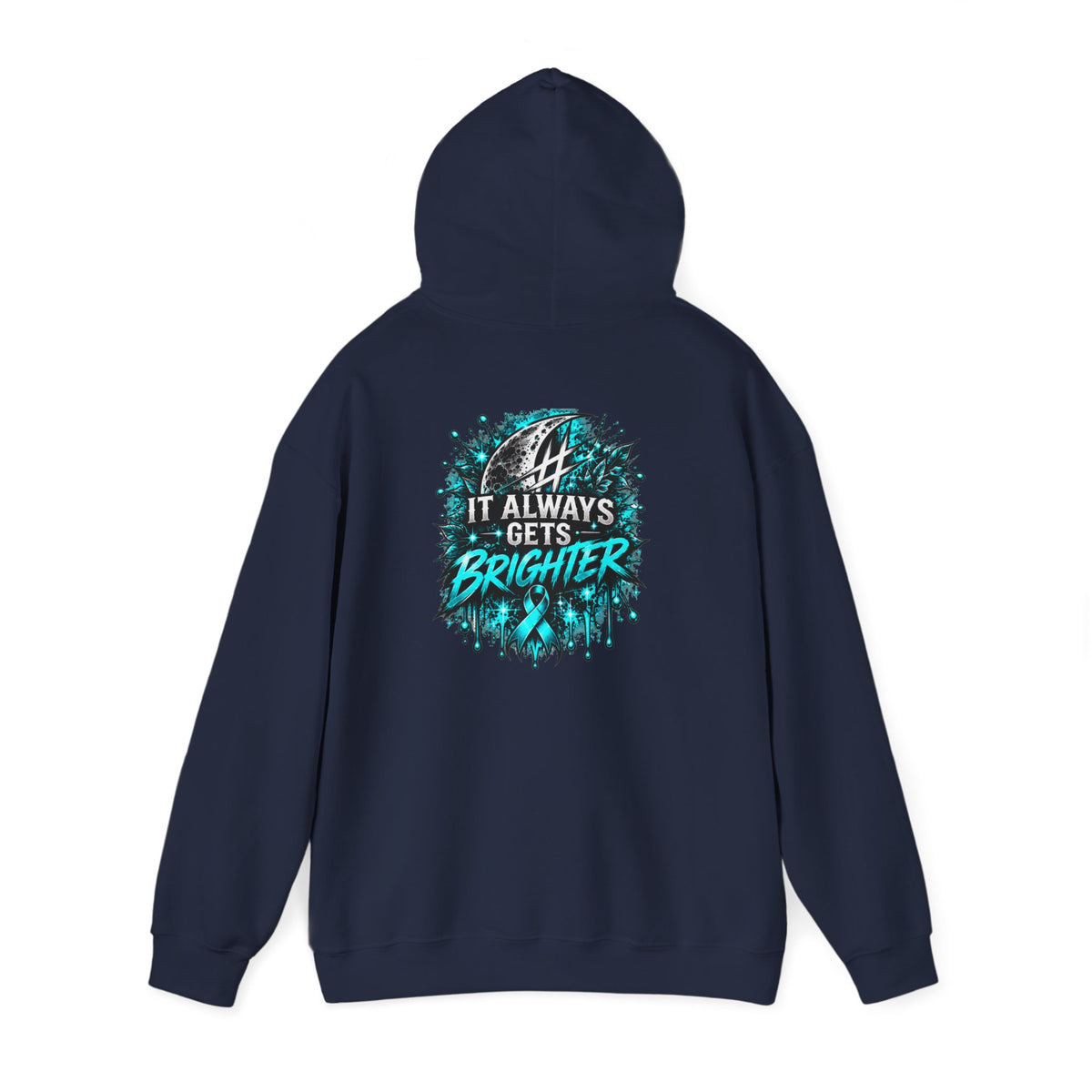 It Always Gets Brighter | Teal Moon Hoodie
