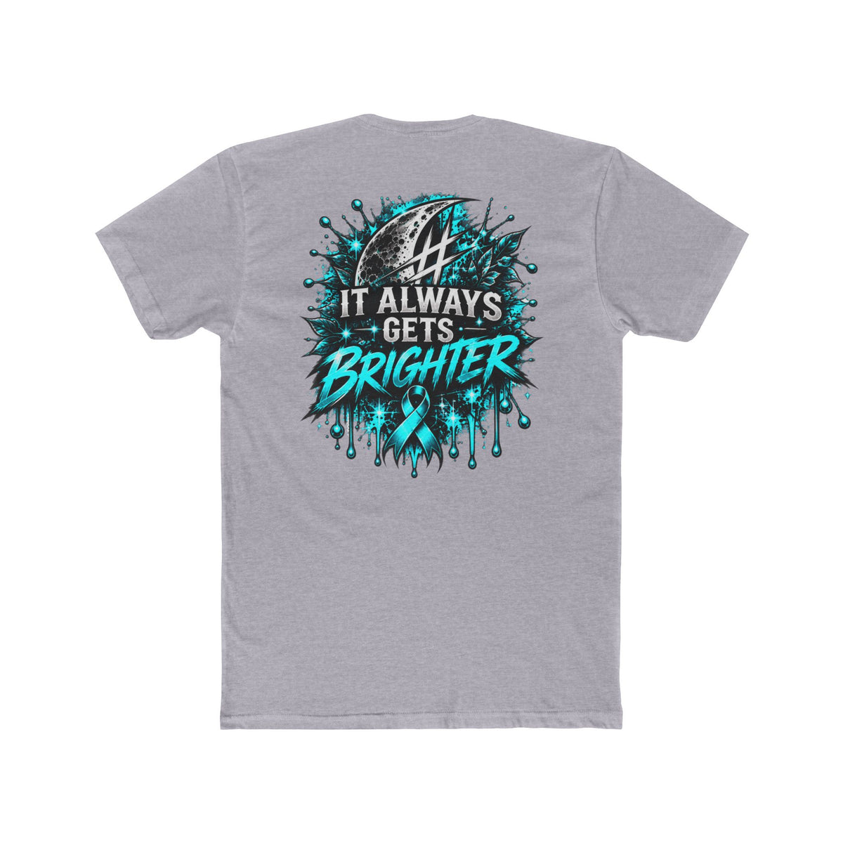 It Always Gets Brighter | Teal Moon Graphic T-Shirt