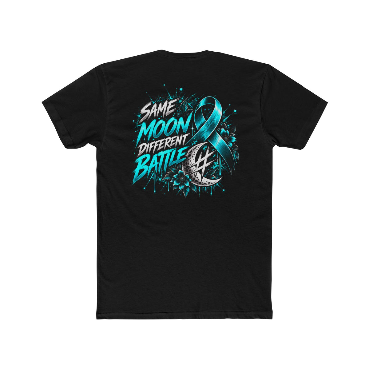 Same Moon, Different Battles | Teal Moon Graphic T-Shirt