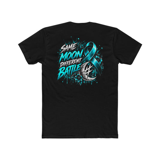 Same Moon, Different Battles | Teal Moon Graphic T-Shirt