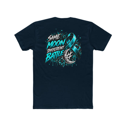 Same Moon, Different Battles | Teal Moon Graphic T-Shirt