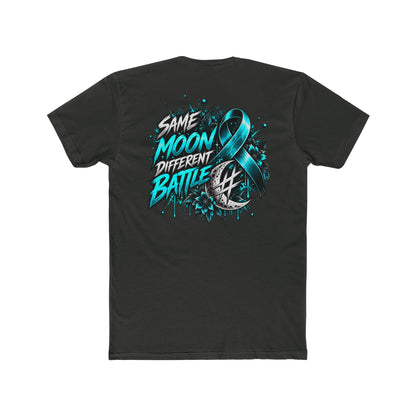 Same Moon, Different Battles | Teal Moon Graphic T-Shirt